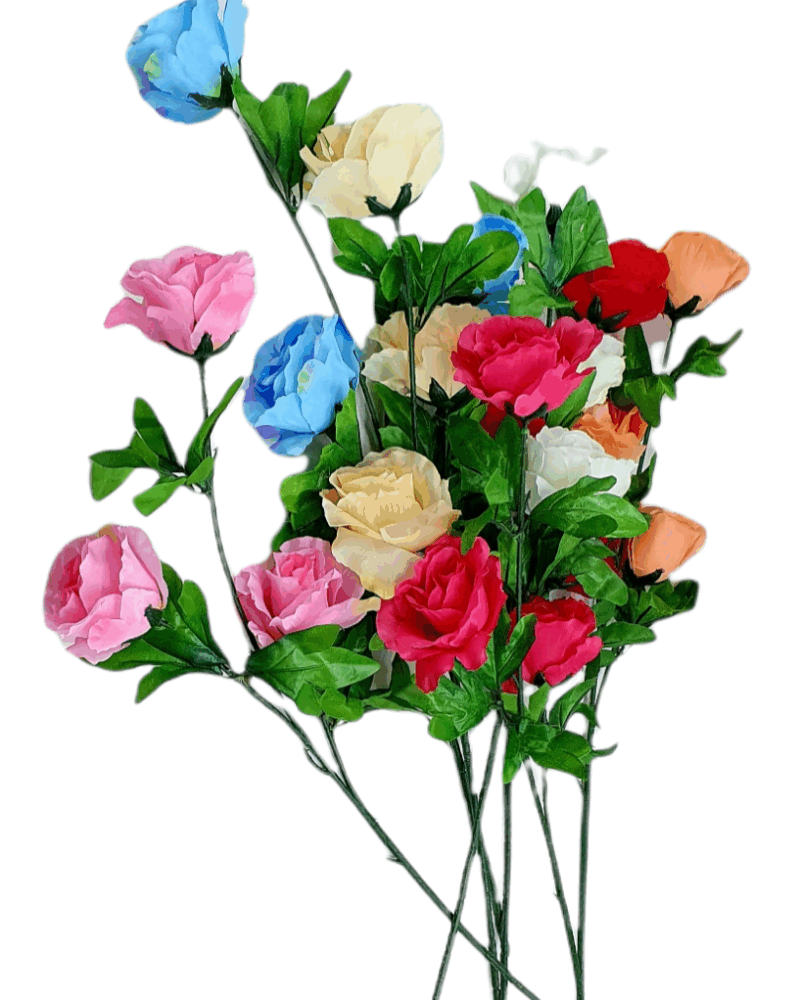 CARVRP07 VARILLA+3 FLORES DE TELA 60cm